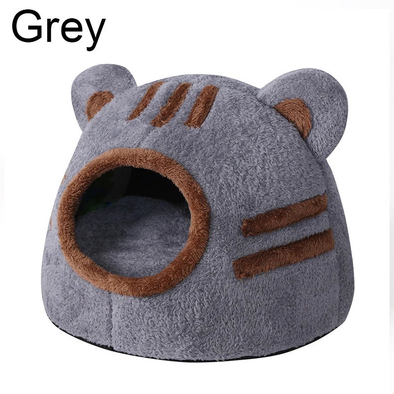Pet Bed Sleeping House Puppy Nesting Cave Comfort Cat Bed Removable Kennel Bear Head Winter Warm Pet House for Cat and Dogs