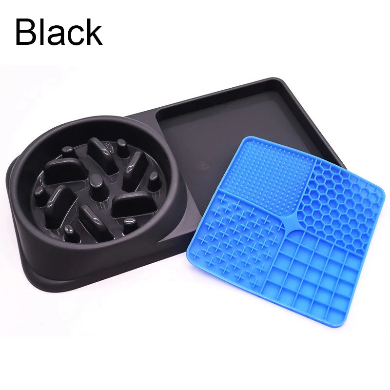 Silicone 2in1 Dog Lick Mat for Dogs Pet Food Plate Slow Eating Bowl Extended Eating Time Convenient Pets Accessories Supplies