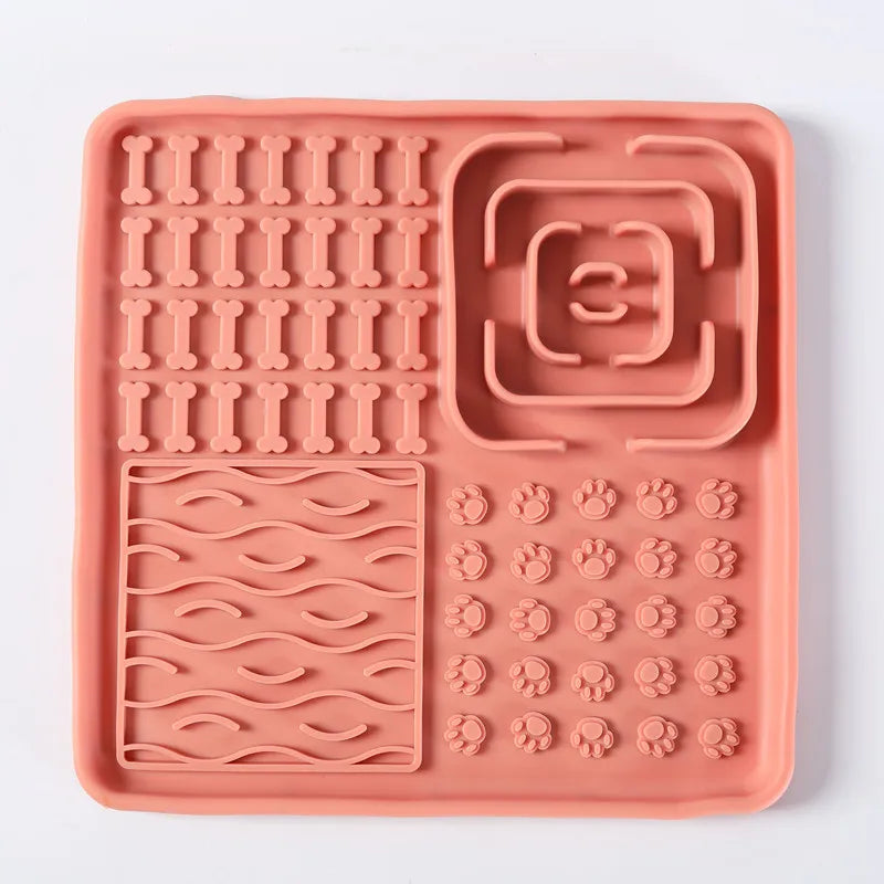 Silicone Pet Licking Mat, Slow Feeder Lick Pad for Dogs & Cats, Interactive Treat Dispenser Dog Slow Feeder Lick Pad