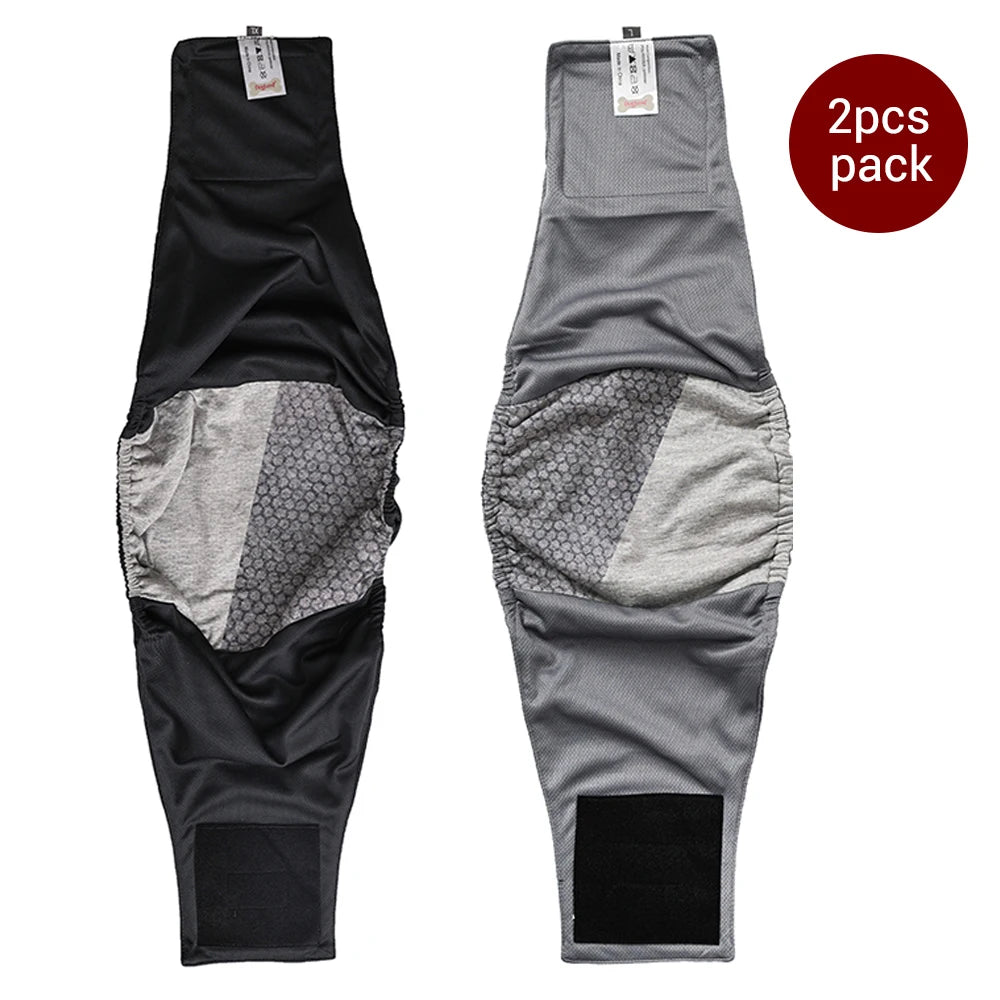 Reusable Dog Diaper (2pack) Washable Graphene Male Dog Belly Wrap Antibacterial Absorbent Pet Waist Band Leakproof Sanitary Pant
