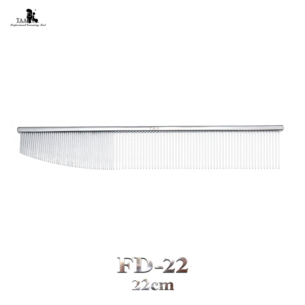 TAA Pet Comb Dual-Density Professional Pet Grooming Comb Anti Static Anti-Glare Matte Handle Ultralight Dog Tangle Free Brushing