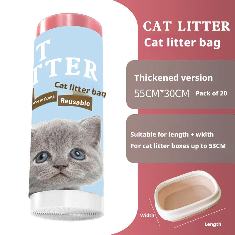 Thick Cat Litter Box Liners, Drawstring Pet Waste Bags, Large Disposable Cleaning Bags for Cats