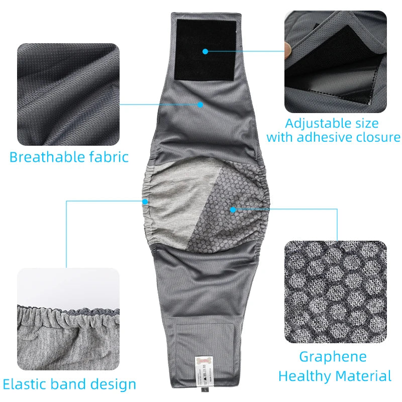 Reusable Dog Diaper (2pack) Washable Graphene Male Dog Belly Wrap Antibacterial Absorbent Pet Waist Band Leakproof Sanitary Pant