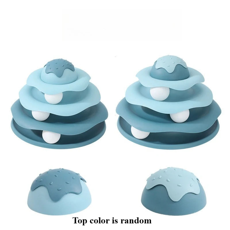 Best-selling cat toy new ice cream track playset for amusing cats and relieving boredom cat spinning toy