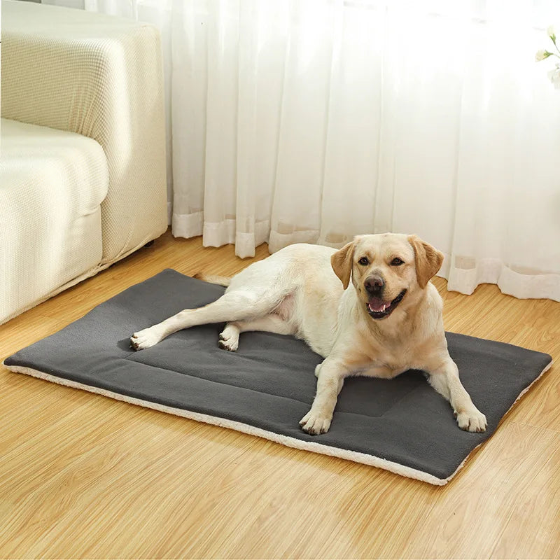 Washable Dog Bed Mat, Soft Fleece Pet Crate Pad for Dogs & Cats, All Seasons