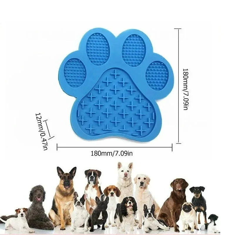 1PCS Dog Paw Silicone Pet Licking Mat Pet Slow Food Tray Dog Bath Distraction Silicone Dog Suction Cup Food Guard Training