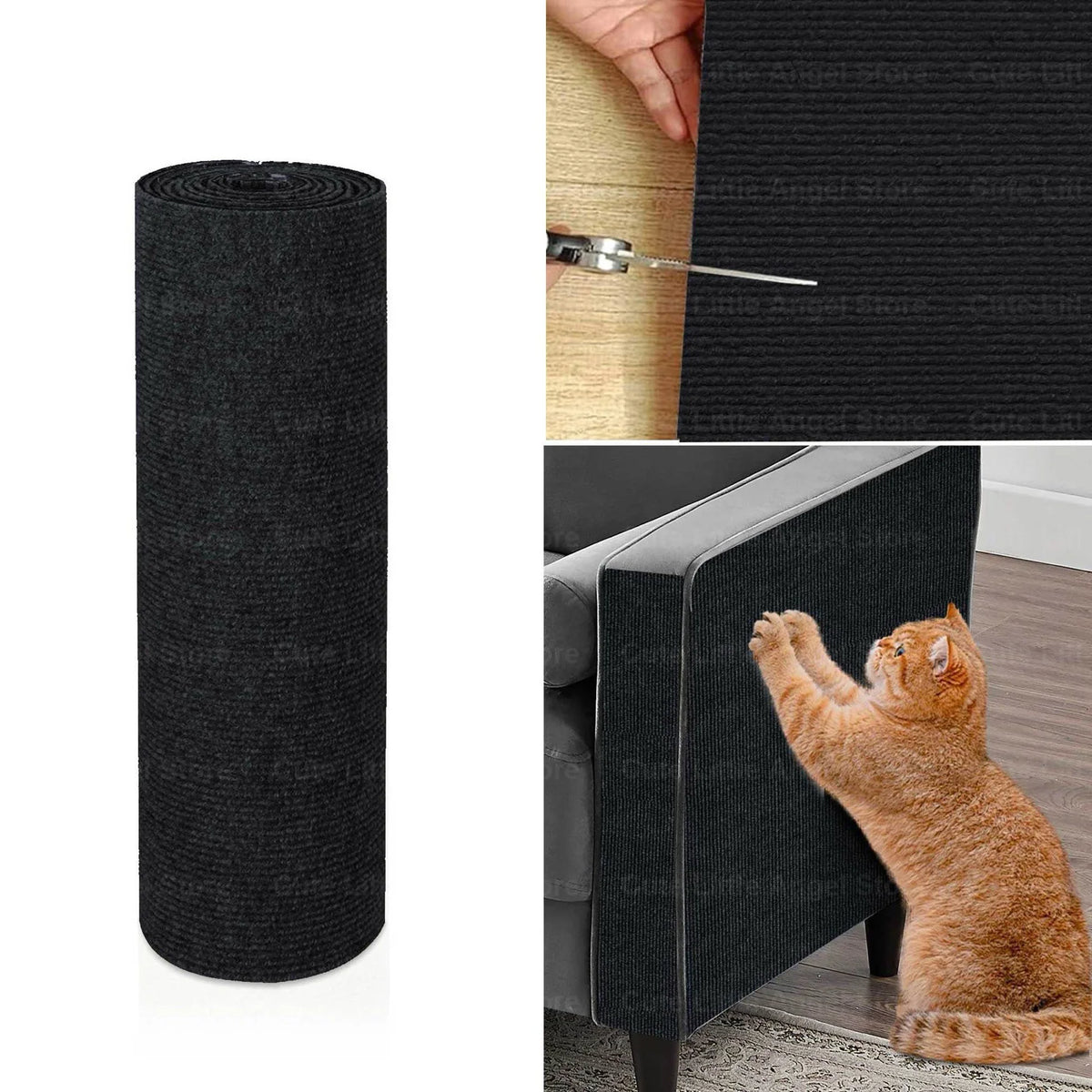 40x300cm Cat Scratcher Sofa Protector Cats Scratcher Pad Board Protection Trimmable Self-adhesive Carpet DIY Cat Scratch Mat