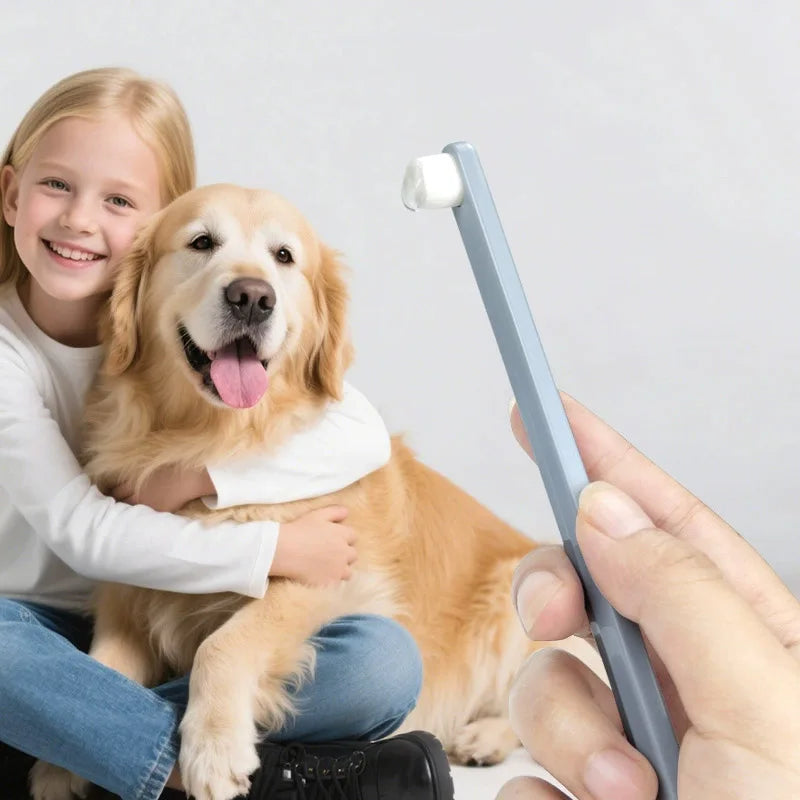 Pet Toothbrush Dog Toothbrushes Soft Dense Hair Brush for Cleaning Dental Cleaning Tool For Cats Dogs Plaque Removal Dental Care