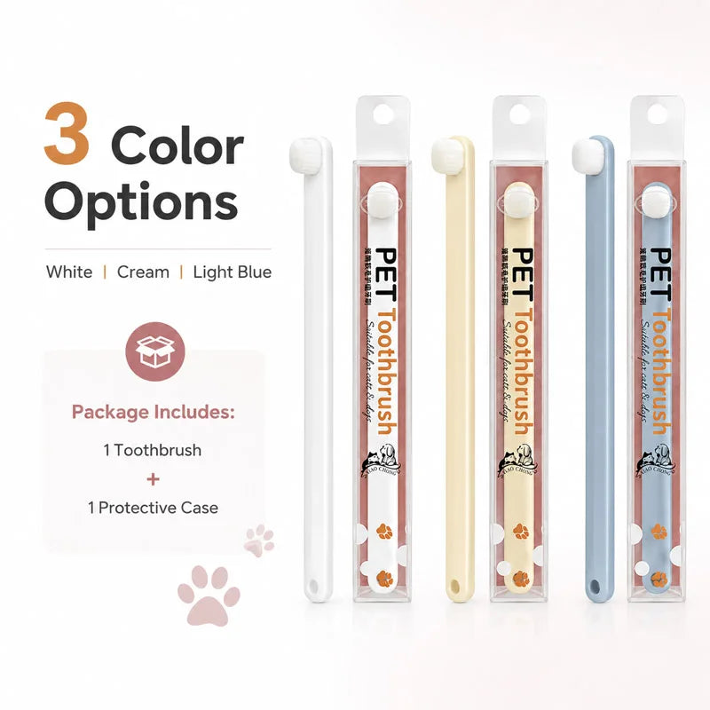 Pet Toothbrush Dog Toothbrushes Soft Dense Hair Brush for Cleaning Dental Cleaning Tool For Cats Dogs Plaque Removal Dental Care