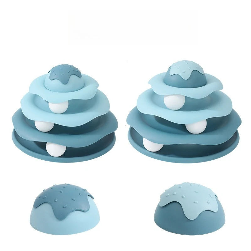 Best-selling cat toy new ice cream track playset for amusing cats and relieving boredom cat spinning toy