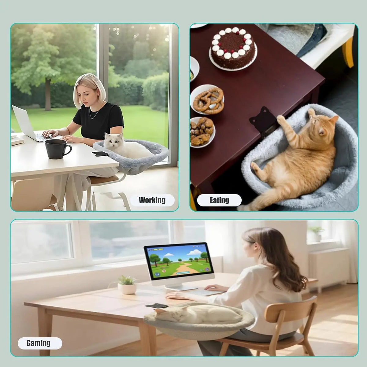 Foldable Desk Cat Bed Hammock – Clip-On Cat Bed: A Great Way to Pet and Play with Your Cat