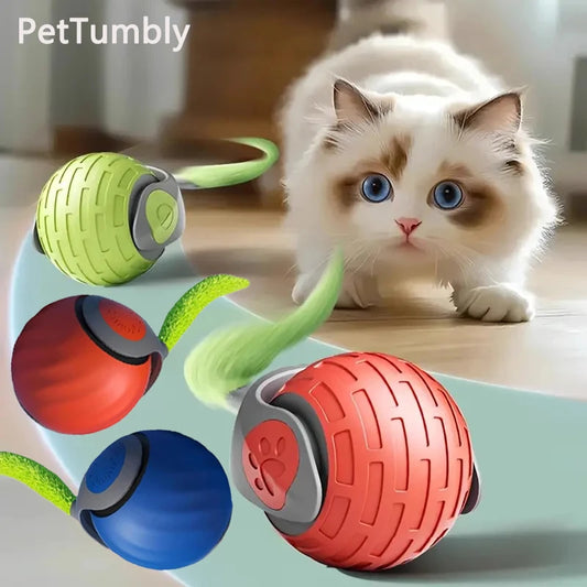 Smart Cat Toys Ball Automatic Interactive Pets Electric Rolling Teaser USB Rechargeable Kitty Moving Bouncing Ball Birthday Gift