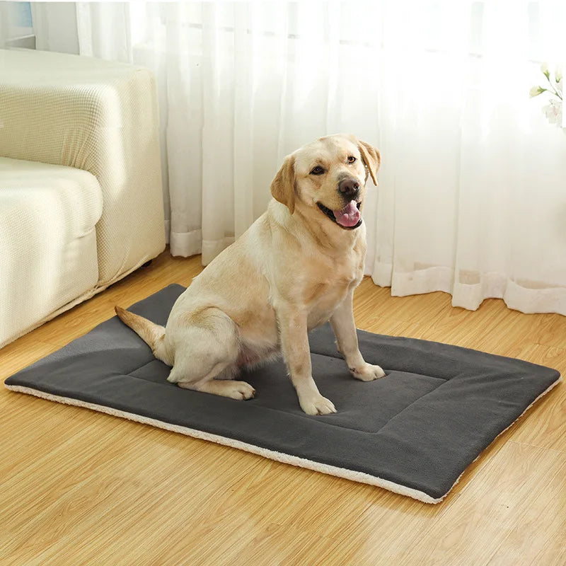 Washable Dog Bed Mat, Soft Fleece Pet Crate Pad for Dogs & Cats, All Seasons