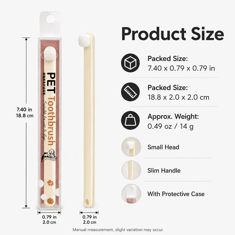 Pet Toothbrush Dog Toothbrushes Soft Dense Hair Brush for Cleaning Dental Cleaning Tool For Cats Dogs Plaque Removal Dental Care