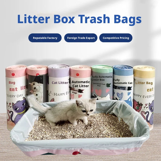 Thick Cat Litter Box Liners, Drawstring Pet Waste Bags, Large Disposable Cleaning Bags for Cats