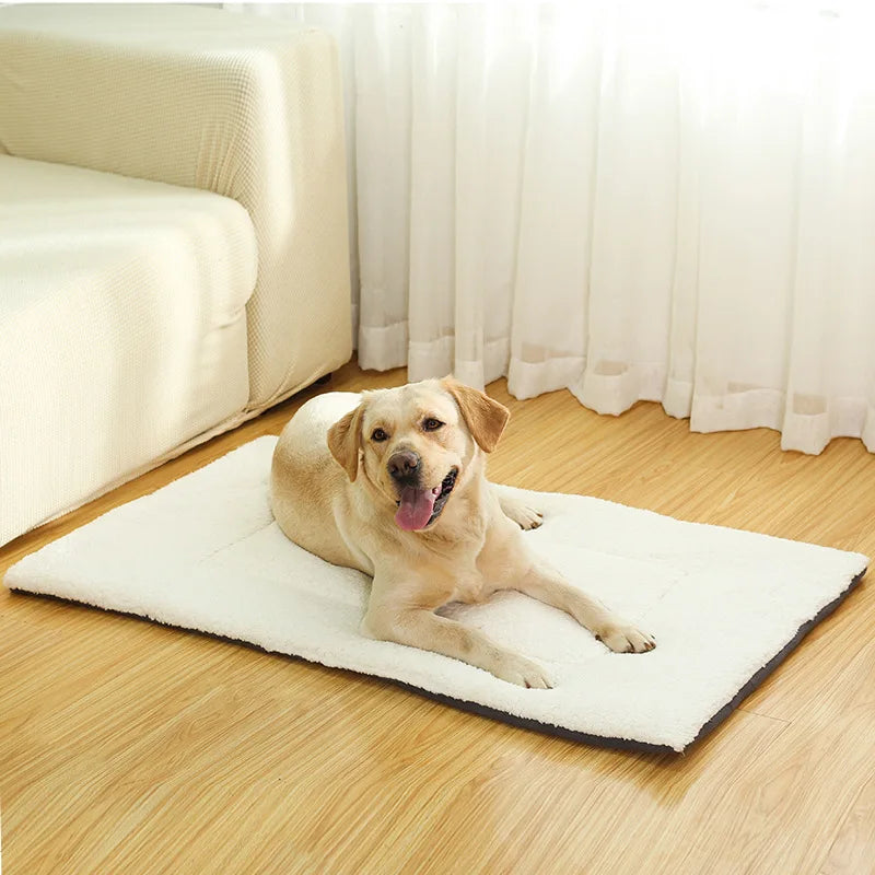 Washable Dog Bed Mat, Soft Fleece Pet Crate Pad for Dogs & Cats, All Seasons