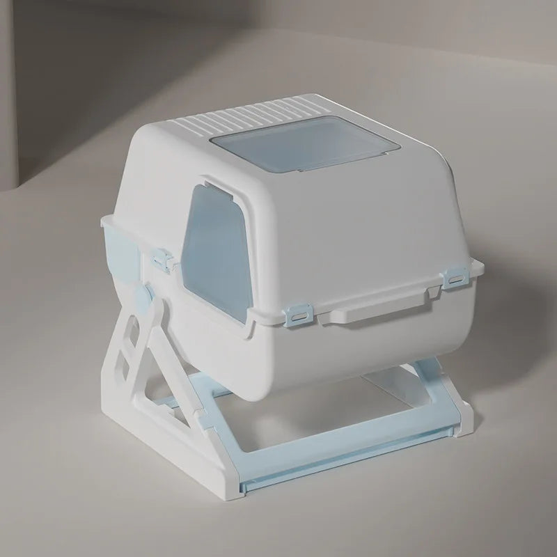 Household Semi-automatic Cat Litter Box Closed Oversized Anti-splash Toilet Free of Shoveling Feces Special Pet Toilet