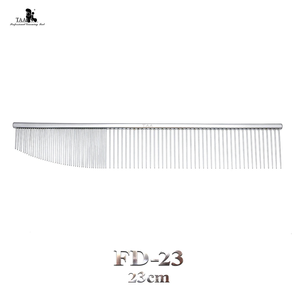 TAA Pet Comb Dual-Density Professional Pet Grooming Comb Anti Static Anti-Glare Matte Handle Ultralight Dog Tangle Free Brushing