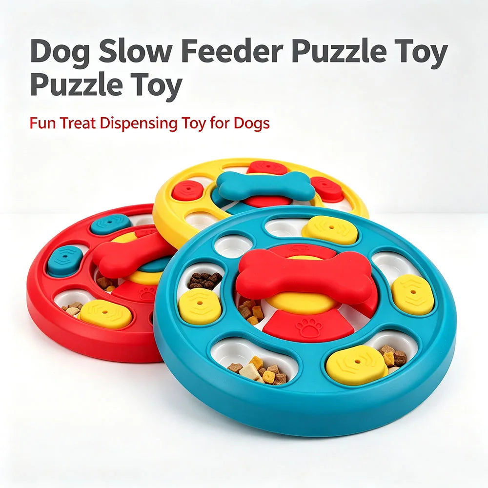 Dog Puzzle Feeder Toy Interactive IQ Training Slow Feeding Bowl Treat Dispensing Game Toy For Small Medium Dogs
