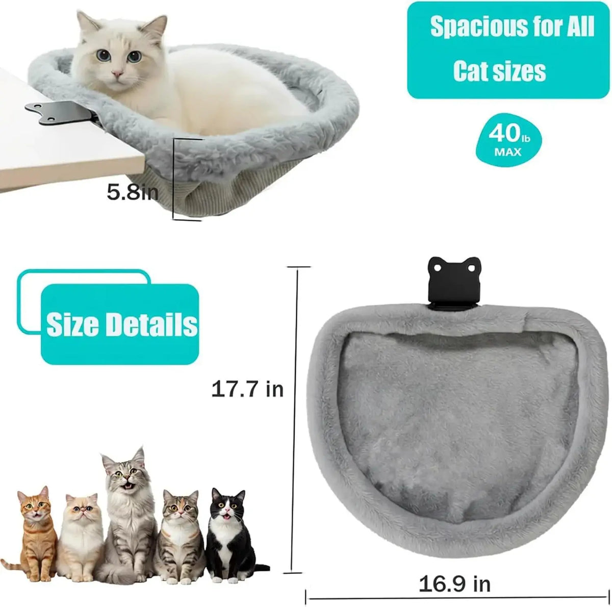 Foldable Desk Cat Bed Hammock – Clip-On Cat Bed: A Great Way to Pet and Play with Your Cat