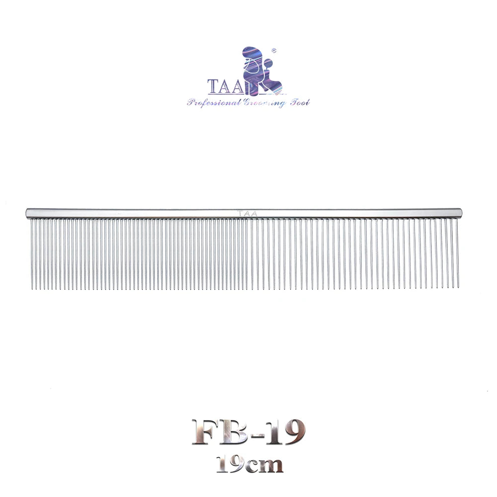 TAA Pet Comb Dual-Density Professional Pet Grooming Comb Anti Static Anti-Glare Matte Handle Ultralight Dog Tangle Free Brushing