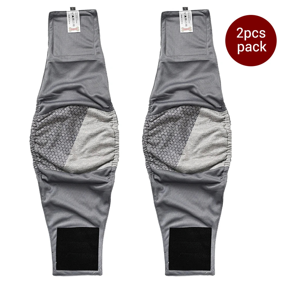 Reusable Dog Diaper (2pack) Washable Graphene Male Dog Belly Wrap Antibacterial Absorbent Pet Waist Band Leakproof Sanitary Pant
