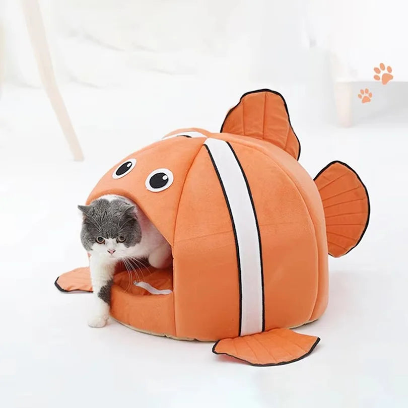 Cats Sleeping Bed  Pet Products Cave Hammock For Basket Nest Small Dogs Accessories Townhouses Lovely Fish Kitten Winter Tent
