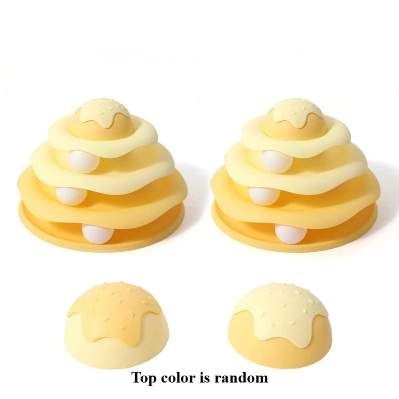 Best-selling cat toy new ice cream track playset for amusing cats and relieving boredom cat spinning toy