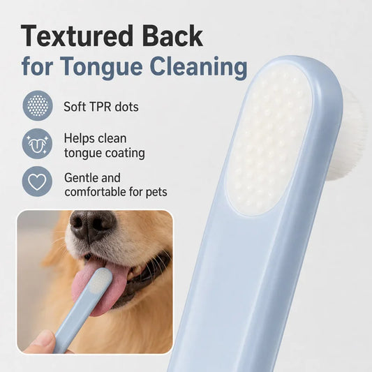 Pet Toothbrush Dog Toothbrushes Soft Dense Hair Brush for Cleaning Dental Cleaning Tool For Cats Dogs Plaque Removal Dental Care