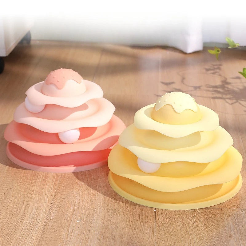 Best-selling cat toy new ice cream track playset for amusing cats and relieving boredom cat spinning toy