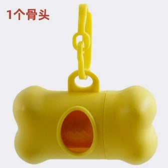 Pet Poop Bags Disposable Dog Waste Bags Bulk Poop Bags with Leash Clip and Bone Bag Dispenser 5Roll(75Pcs) Bags with Paw Prints
