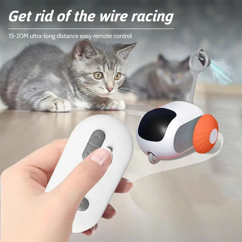 Smart Cat Toy Car Interactive Cat Toy Ball Automatic Rolling Remote Control Toy Car Indoor Cat Accessories Pet Kitten Supplies