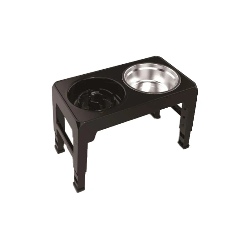 Elevated Dog Feeder Bowls Adjustable Raised Stand with Double Stainless Steel Food Water Bowls Small Medium Large Dogs