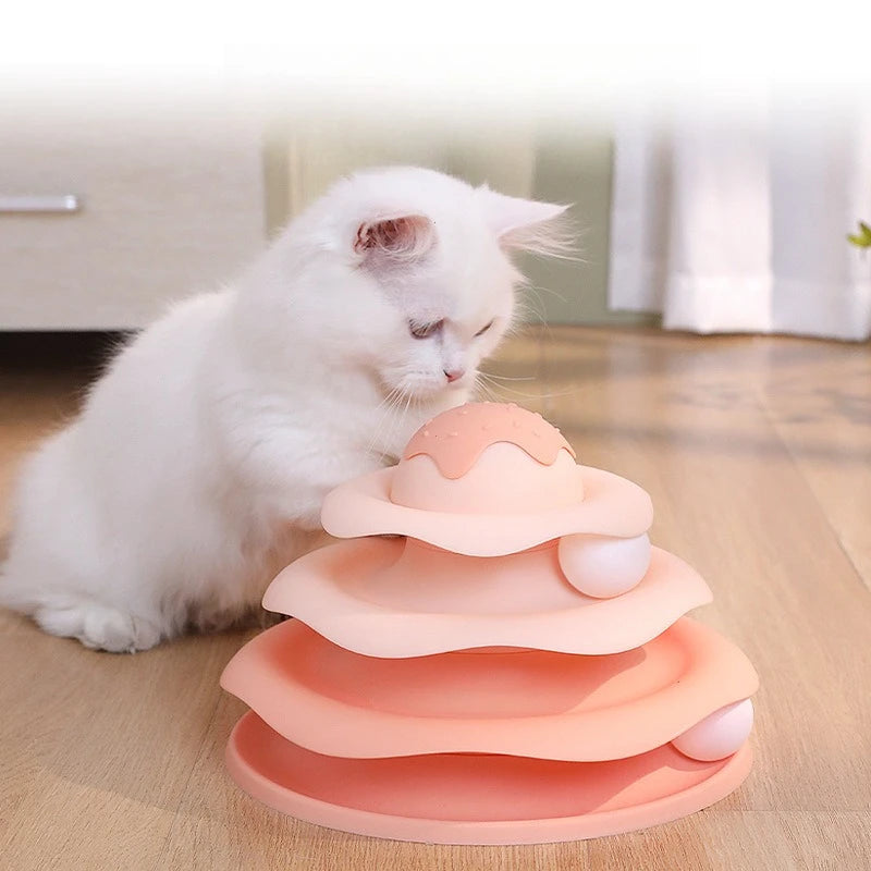 Best-selling cat toy new ice cream track playset for amusing cats and relieving boredom cat spinning toy