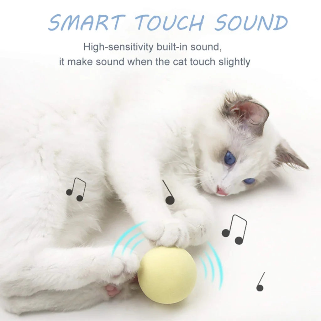 Interactive Ball Smart Cat Toys Catnip Cat Training Toy Kitty Pet Playing Ball Pet Squeaky Supplies Products Toy for Cats Kitten