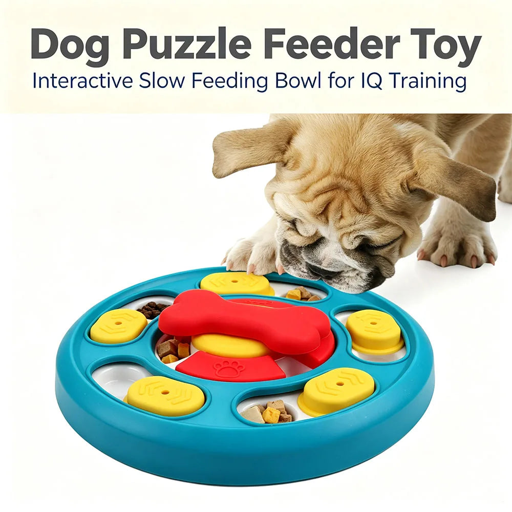 Dog Puzzle Feeder Toy Interactive IQ Training Slow Feeding Bowl Treat Dispensing Game Toy For Small Medium Dogs