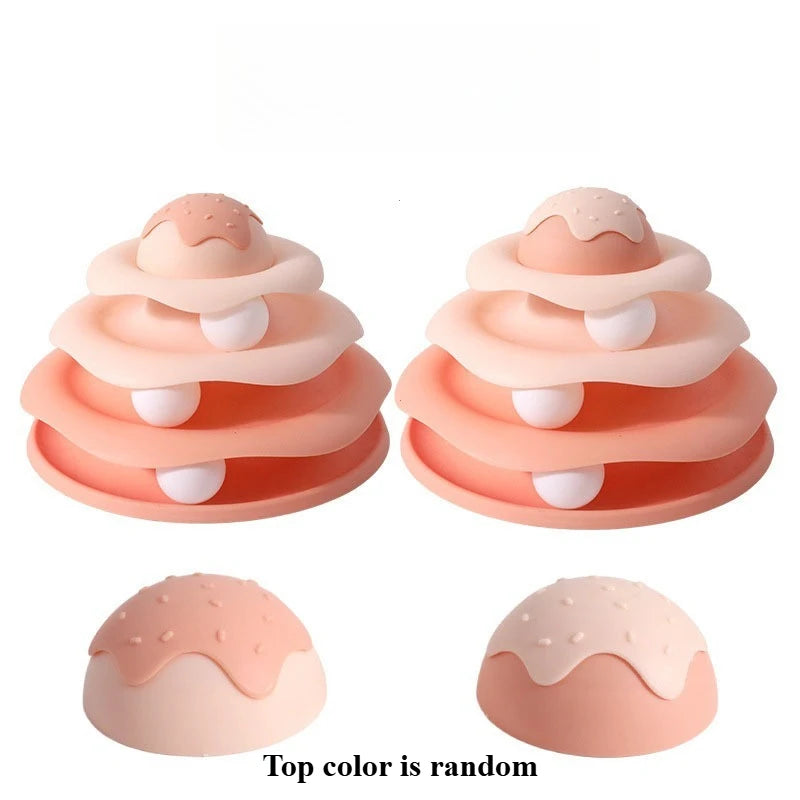 Best-selling cat toy new ice cream track playset for amusing cats and relieving boredom cat spinning toy