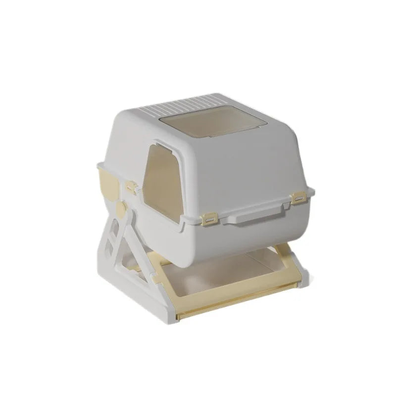 Household Semi-automatic Cat Litter Box Closed Oversized Anti-splash Toilet Free of Shoveling Feces Special Pet Toilet