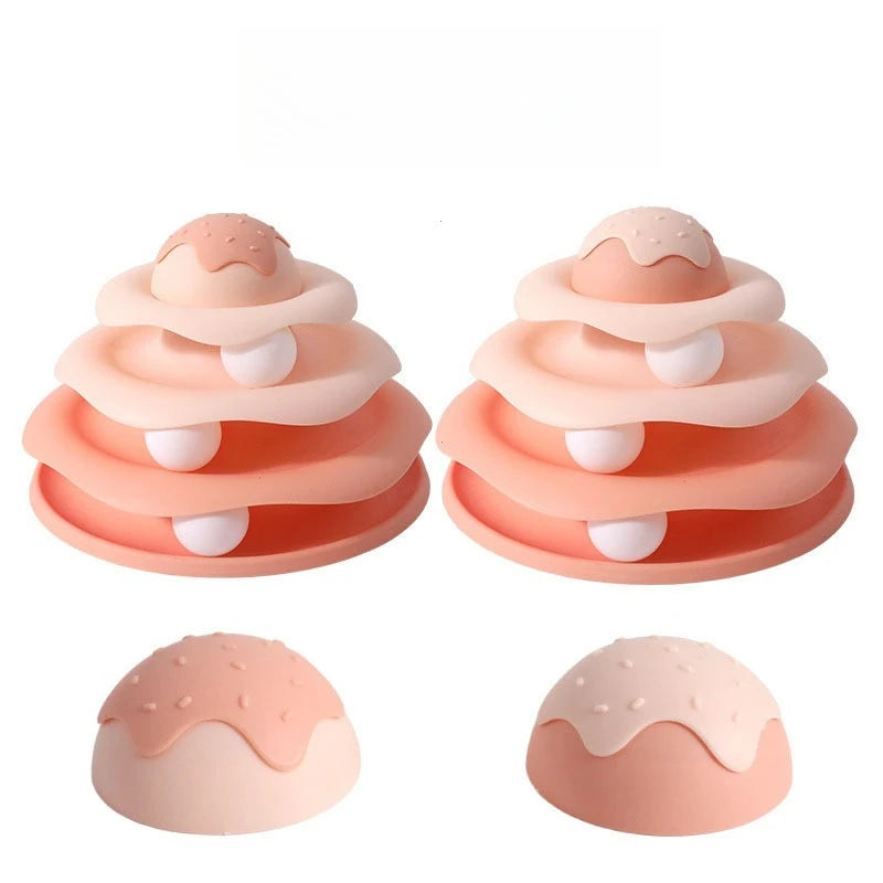 Best-selling cat toy new ice cream track playset for amusing cats and relieving boredom cat spinning toy