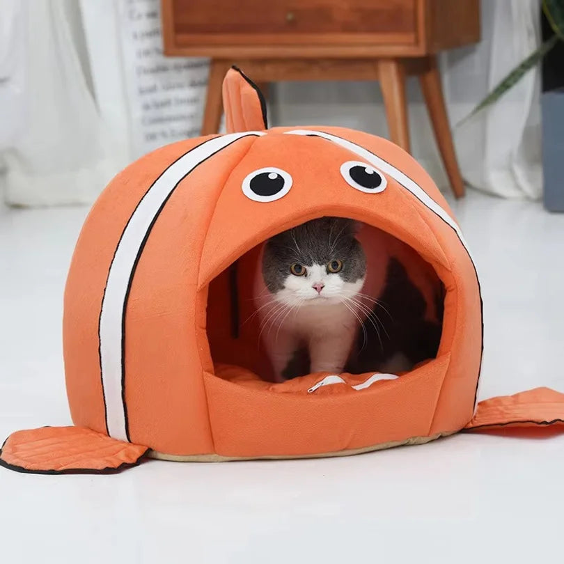 Cats Sleeping Bed  Pet Products Cave Hammock For Basket Nest Small Dogs Accessories Townhouses Lovely Fish Kitten Winter Tent