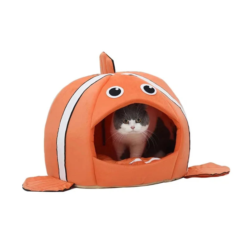 Cats Sleeping Bed  Pet Products Cave Hammock For Basket Nest Small Dogs Accessories Townhouses Lovely Fish Kitten Winter Tent