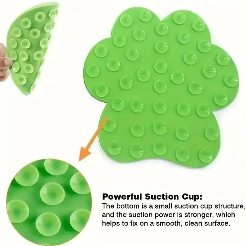 1PCS Dog Paw Silicone Pet Licking Mat Pet Slow Food Tray Dog Bath Distraction Silicone Dog Suction Cup Food Guard Training