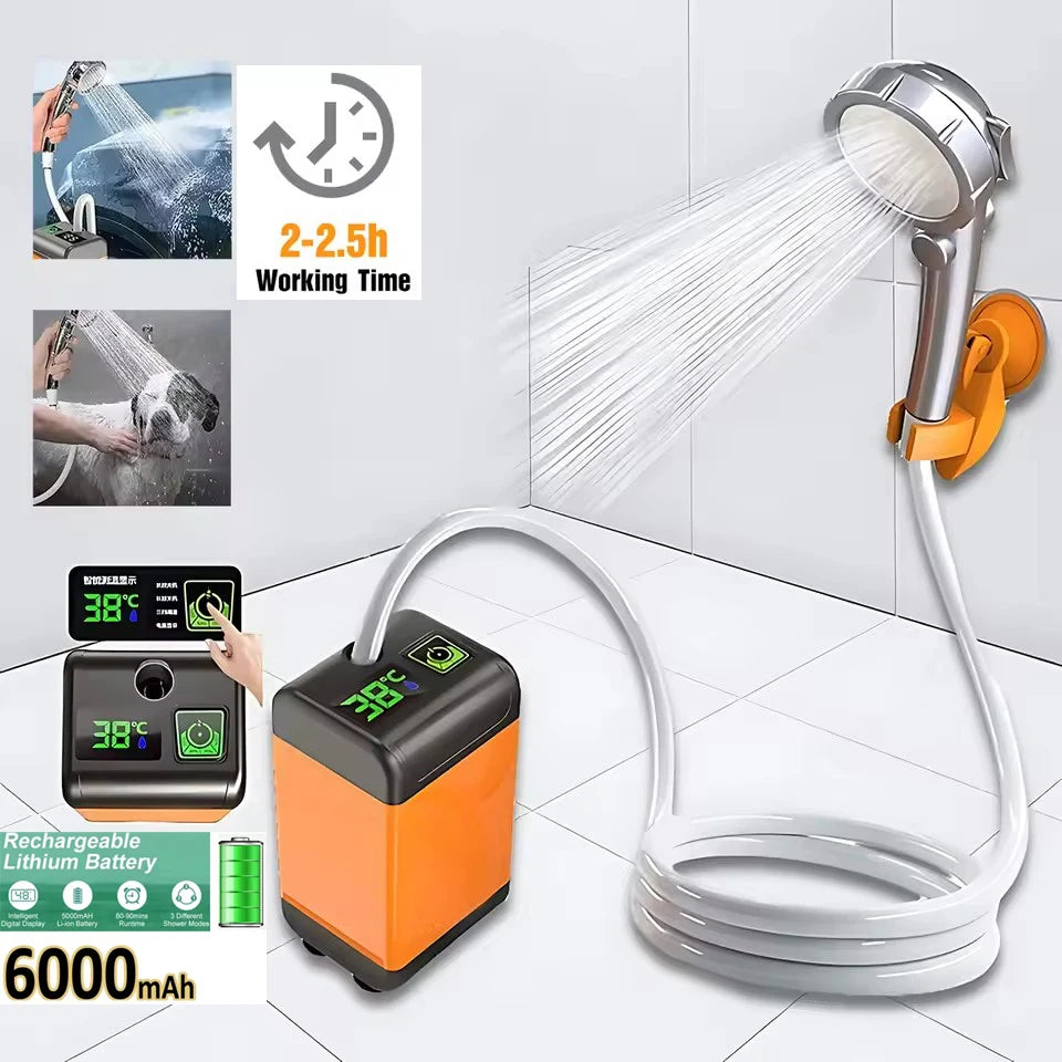 Electric Water Pump Car Washer Handheld Faucet Kit Outdoor Bath Camping Shower Head For Camping Hiking Pet Cleaning