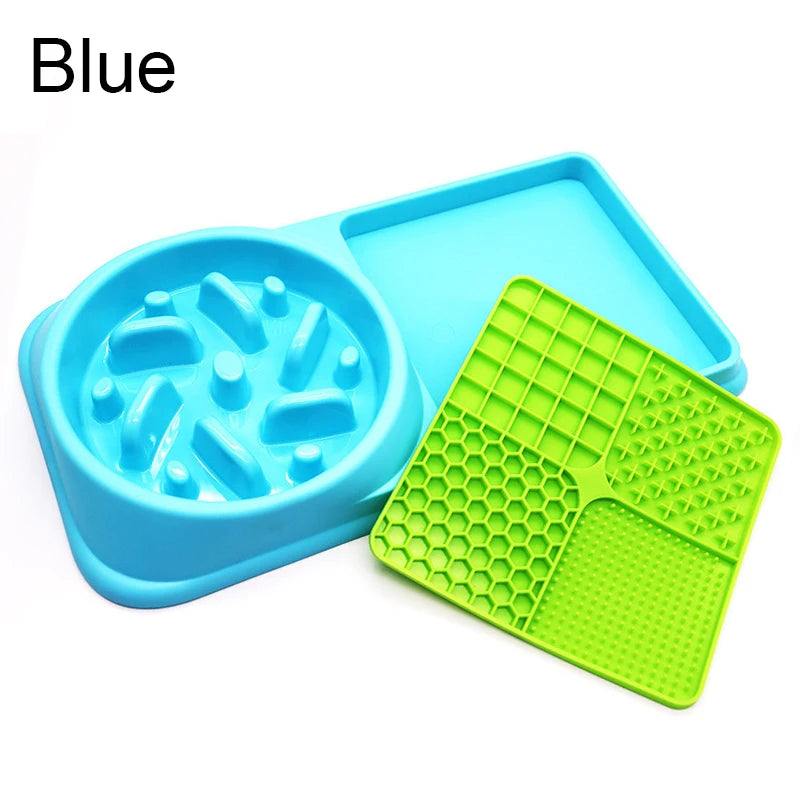Silicone 2in1 Dog Lick Mat for Dogs Pet Food Plate Slow Eating Bowl Extended Eating Time Convenient Pets Accessories Supplies