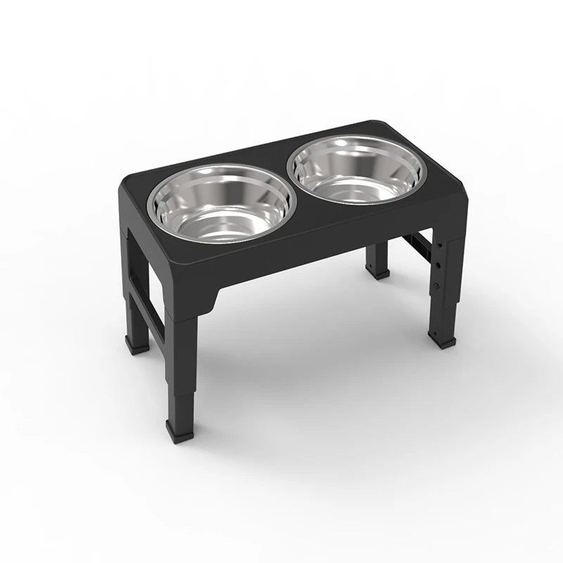 Elevated Dog Feeder Bowls Adjustable Raised Stand with Double Stainless Steel Food Water Bowls Small Medium Large Dogs