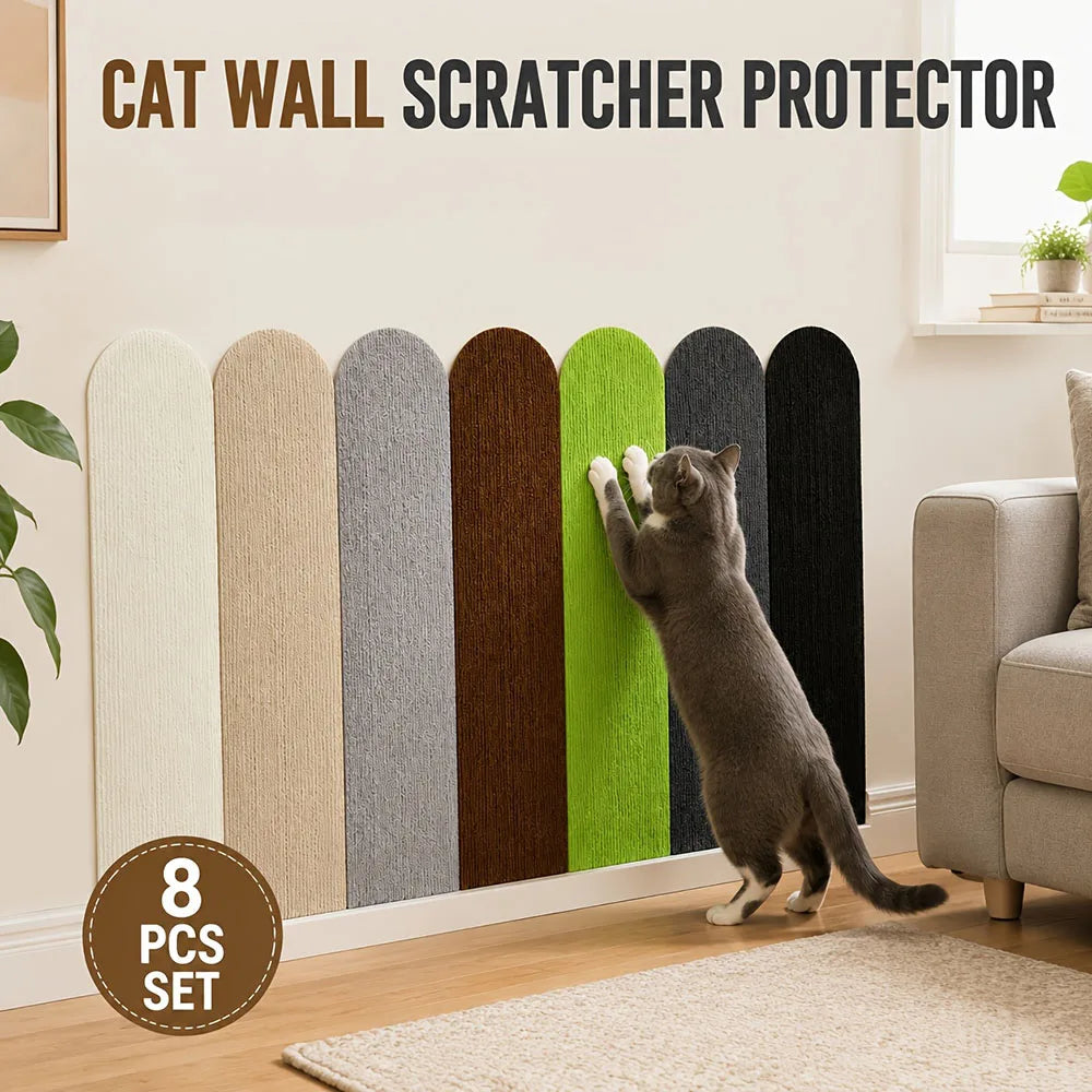 8PCS Self-Adhesive Removable Cat Scratching Board,Suitable for Home Use in Furniture Surfaces,Cat Wall Scratcher Protector