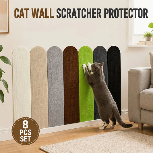 8PCS Self-Adhesive Removable Cat Scratching Board,Suitable for Home Use in Furniture Surfaces,Cat Wall Scratcher Protector