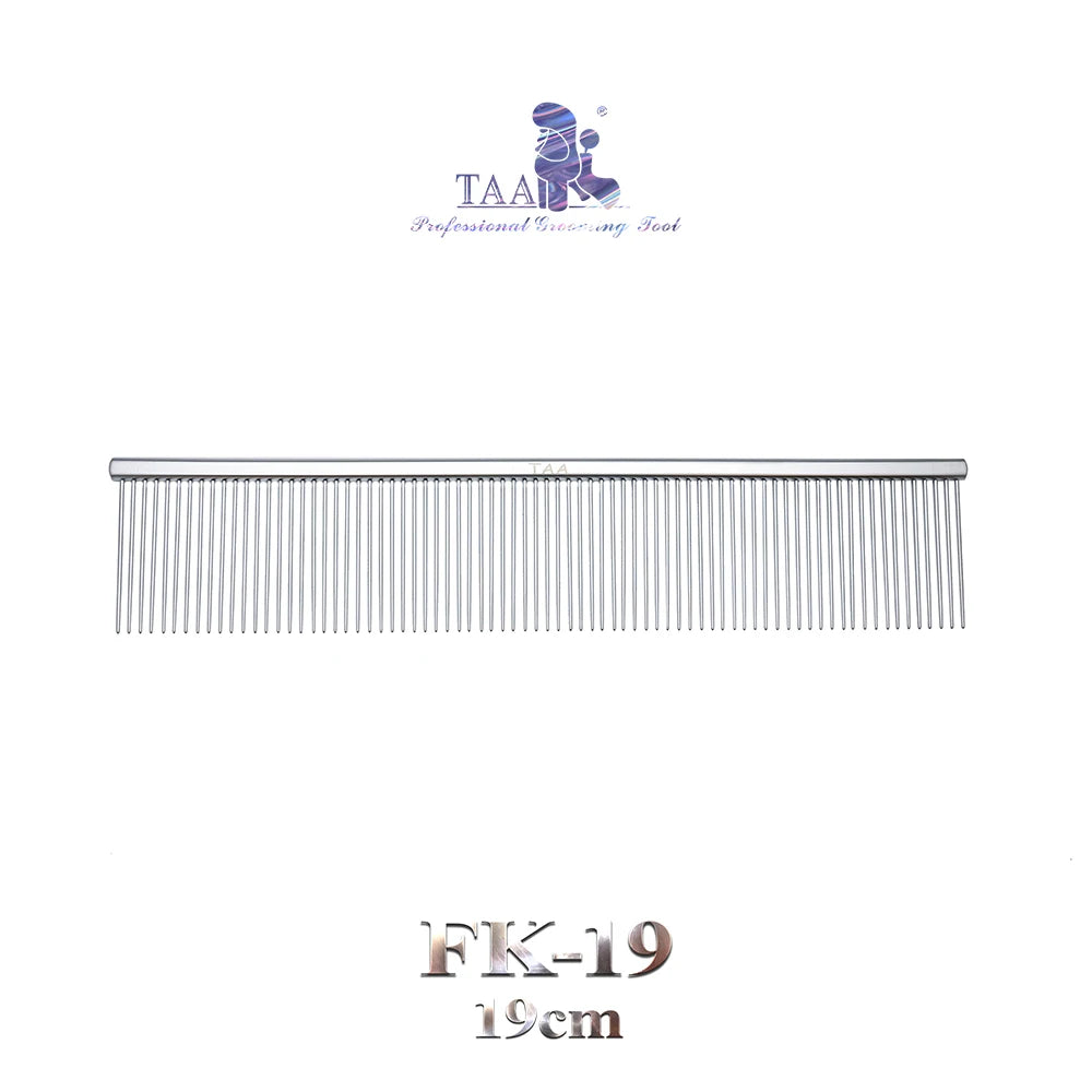 TAA Pet Comb Dual-Density Professional Pet Grooming Comb Anti Static Anti-Glare Matte Handle Ultralight Dog Tangle Free Brushing