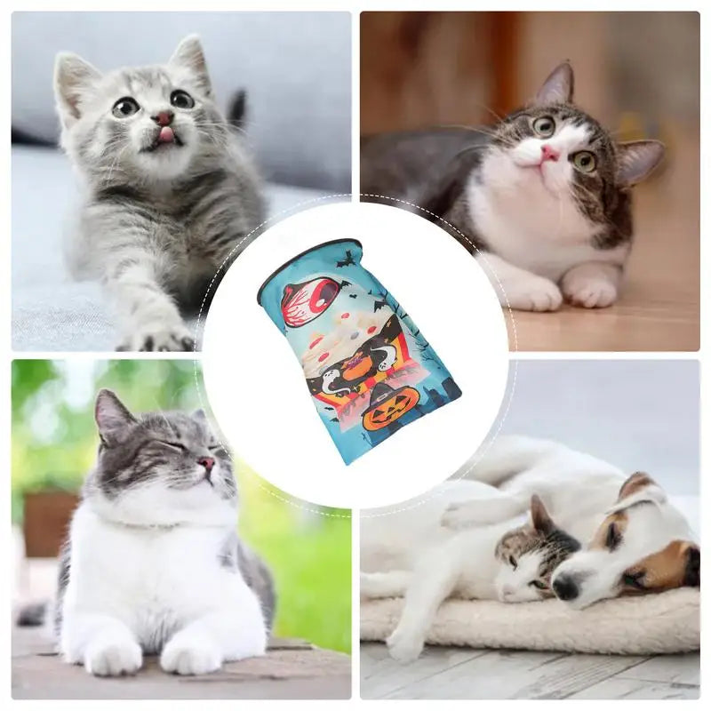 Cat Tunnel Toy Halloween Pattern Play Tube With Ball Portable Foldable Cat Tubes And Tunnels For Small Medium Rabbits Puppies