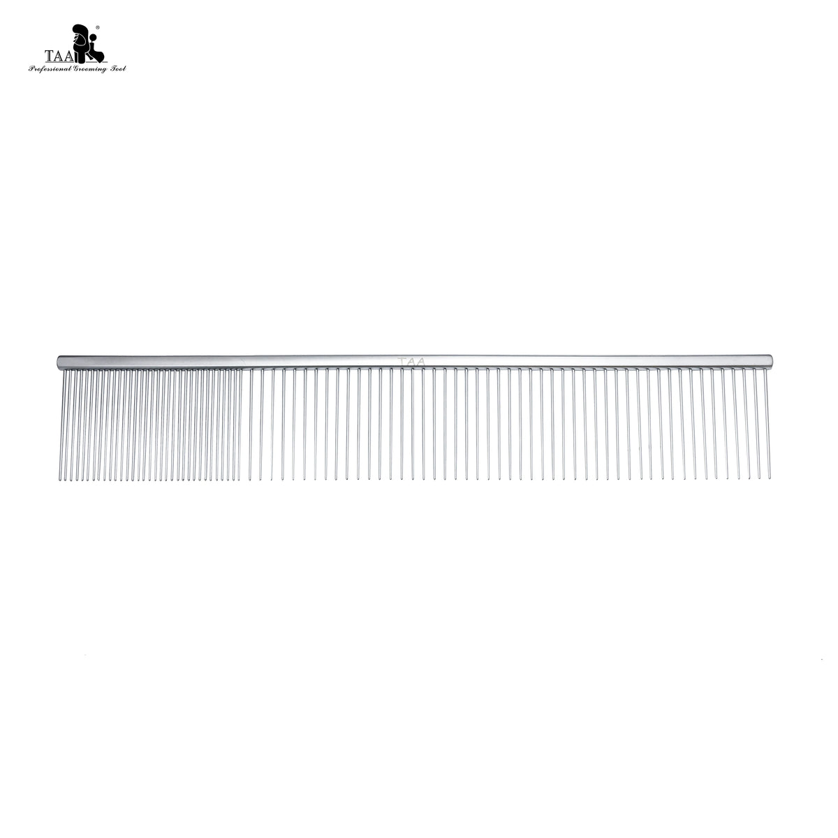 TAA Pet Comb Dual-Density Professional Pet Grooming Comb Anti Static Anti-Glare Matte Handle Ultralight Dog Tangle Free Brushing